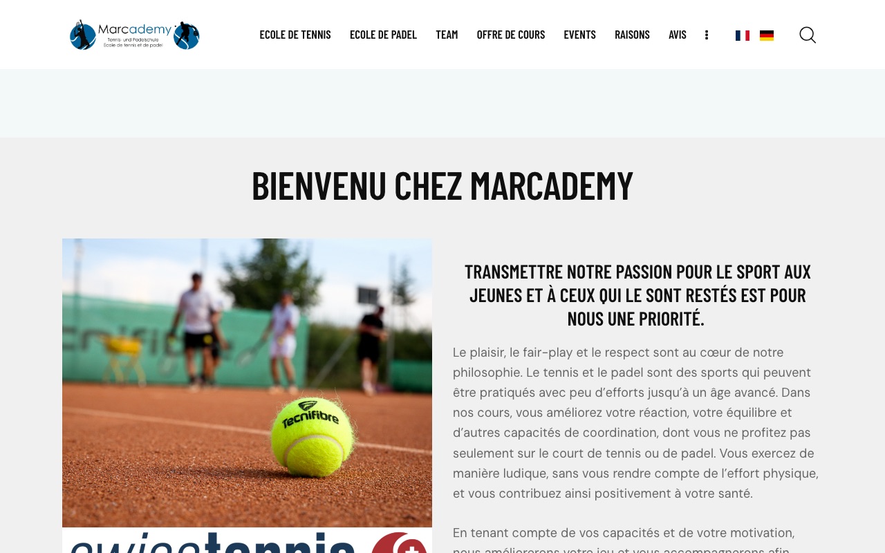 Startseite von marcademy.ch
